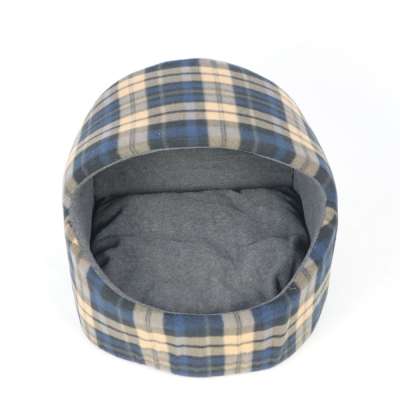 Plaid Pet Bed  with canopy Warm Super Soft  Kennel