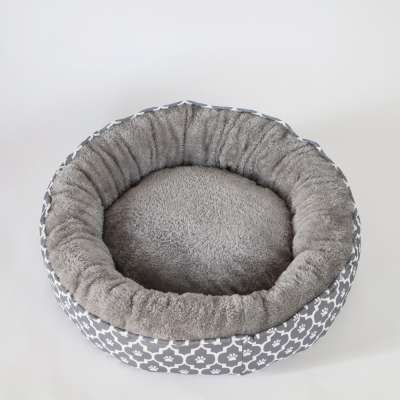 Round pet plush bed for small dogs deep sleep